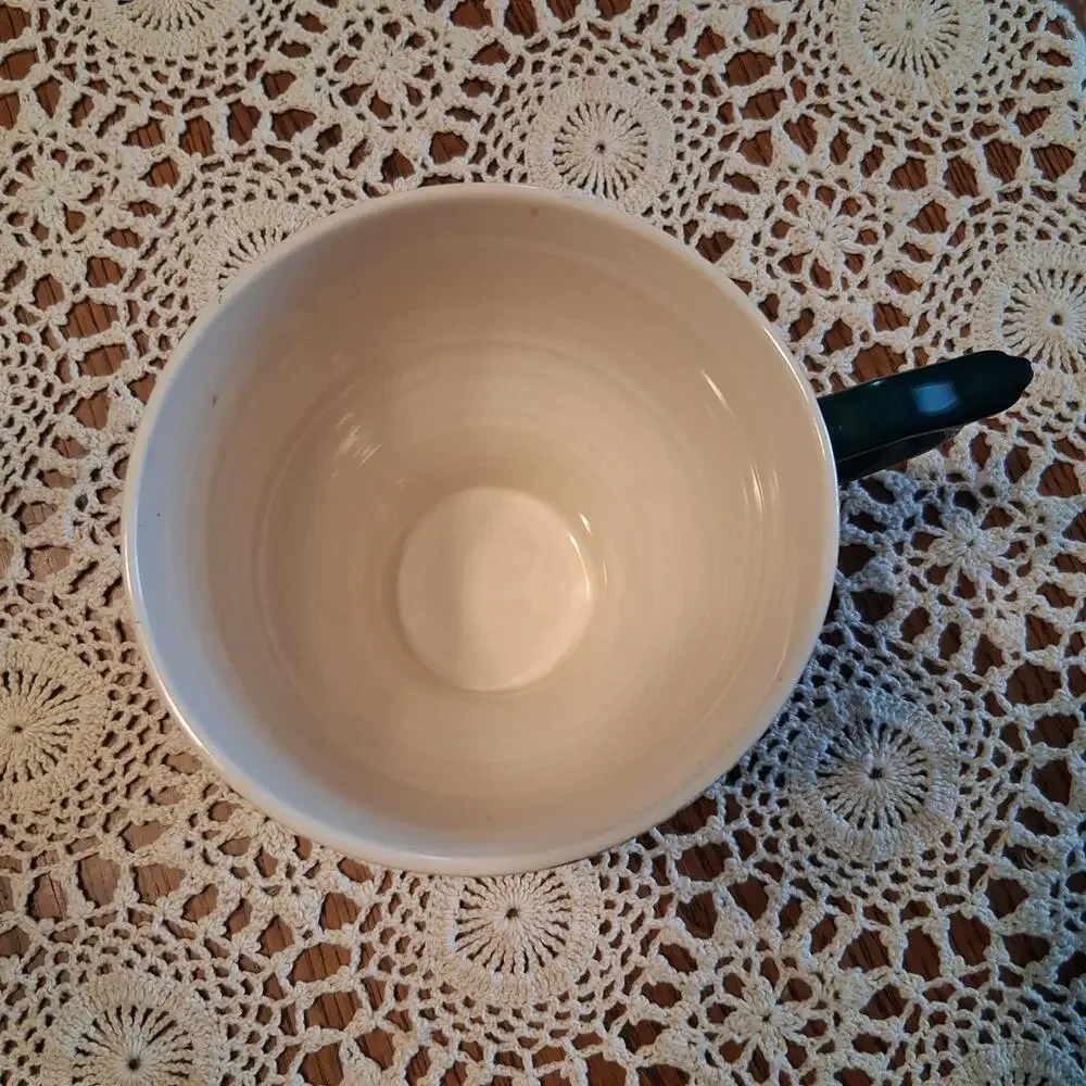 Anthropologie mug unicorn birds cream green coffee tea